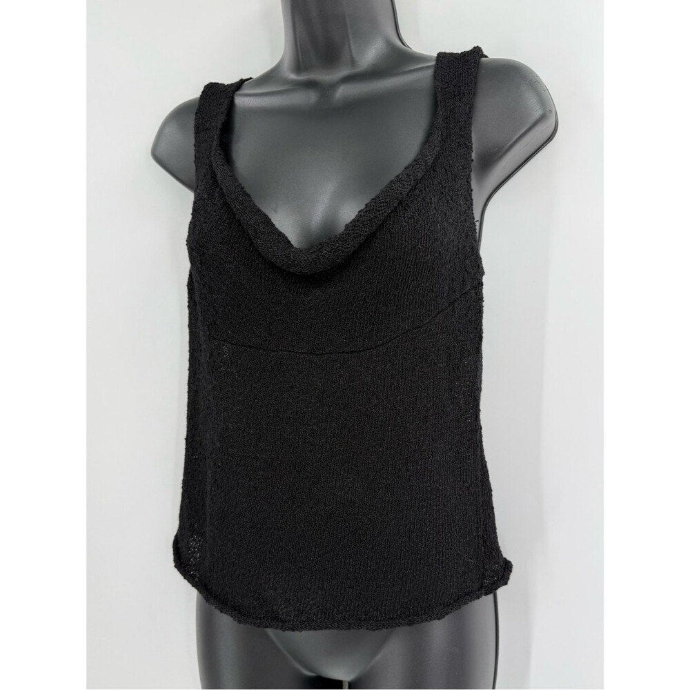 Free People Free-est Cowl Neck Racerback Knit Tank | Black | Medium